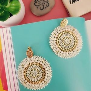 Beige earrings-Handmade🤍💎